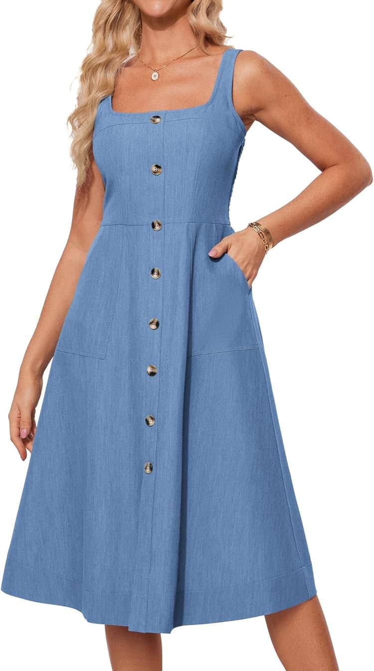 Amazon Essentials fit and flare jersey midi dress