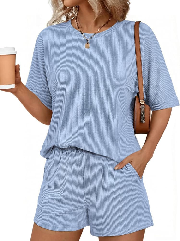 Ekouaer textured two-piece lounge set