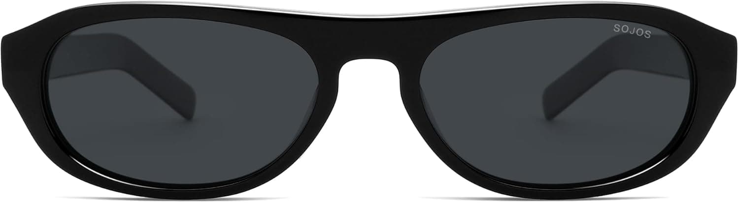 SOJOS SJ1224 retro oval polarized sunglasses