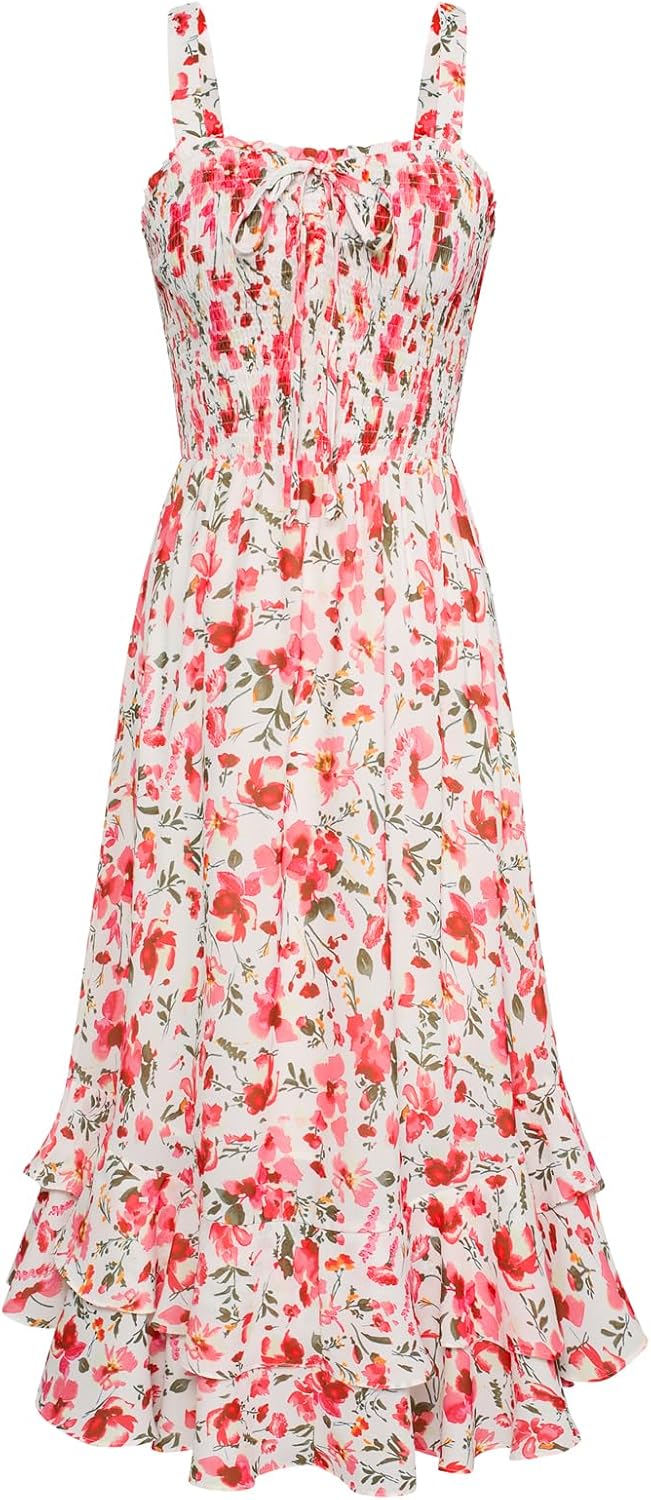 Grace Karin square-neck midi sundress in dark blue